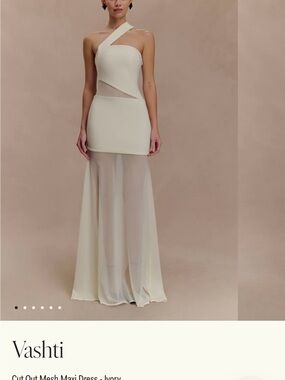 Meshki - Vashti Cutout Mesh Maxi Dress (Ivory)